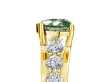 Yellow gold Fancy Green Heart  Brilliant Solitaire with Side Stones on a Pave Band and Four-Prong Setting_29