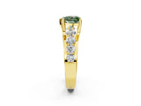 Yellow gold Fancy Green Heart  Brilliant Solitaire with Side Stones on a Pave Band and Four-Prong Setting_32