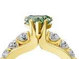 Yellow gold Fancy Green Heart  Brilliant Solitaire with Side Stones on a Pave Band and Four-Prong Setting_34