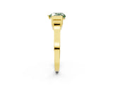 Yellow gold Fancy Green Heart Cut Brilliant Solitaire Diamond Ring with Channel Set Band and Bar Prong Setting_20