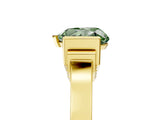 Yellow gold Fancy Green Heart Cut Brilliant Solitaire Diamond Ring with Channel Set Band and Bar Prong Setting_23