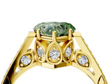 Yellow gold Fancy Green Heart  Cut Cathedral Pave Diamond Engagement Ring with Six-Prong Setting_59