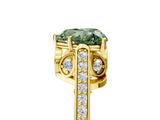 Yellow gold Fancy Green Heart  Cut Cathedral Pave Diamond Engagement Ring with Six-Prong Setting_60