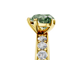 Yellow gold Fancy Green Heart  Cut Channel Set Diamond Engagement Ring with Four-Prong Setting_5