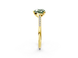 Yellow gold Fancy Green Heart  Cut Channel Set Solitaire Engagement Ring with Four-Prong Setting_2