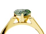Yellow gold Fancy Green Heart  Cut Channel Set Solitaire Engagement Ring with Four-Prong Setting_4