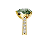 Yellow gold Fancy Green Heart  Cut Channel Set Solitaire Engagement Ring with Four-Prong Setting_5