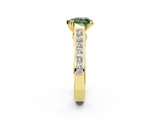 Yellow gold Fancy Green Heart  Cut Channel Set Solitaire Engagement Ring with Prong Setting_2