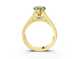 Yellow gold Fancy Green Heart  Cut Channel Set Solitaire Engagement Ring with Prong Setting_3