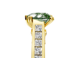 Yellow gold Fancy Green Heart  Cut Channel Set Solitaire Engagement Ring with Prong Setting_5