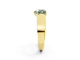Yellow gold Fancy Green Heart Cut Cut Diamond Channel Set Solitaire Ring with Four-Prong Setting_2
