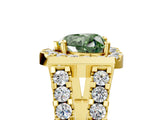 Yellow gold Fancy Green Heart Cut Cut Halo Split Shank Prong Set Ring_5