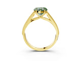 Yellow gold Fancy Green Heart Cut Cut Pave Split Shank Engagement Ring with Four-Prong Setting_3