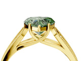 Yellow gold Fancy Green Heart Cut Cut Pave Split Shank Engagement Ring with Four-Prong Setting_4