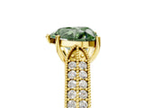 Yellow gold Fancy Green Heart Cut Cut Pave Split Shank Engagement Ring with Four-Prong Setting_5