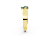 Yellow gold Fancy Green Heart Cut Diamond Channel Set Solitaire Ring with Four-Prong Setting_14