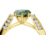 Yellow gold Fancy Green Heart Cut Diamond Channel Set Solitaire Ring with Four-Prong Setting_16