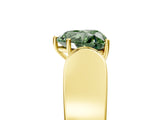 Yellow gold Fancy Green Heart Cut Diamond Channel Set Solitaire Ring with Four-Prong Setting_17