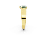 Yellow gold Fancy Green Heart Cut Diamond Channel Set Solitaire Ring with Four-Prong Setting_26