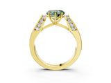 Yellow gold Fancy Green Heart Cut Diamond Channel Set Solitaire Ring with Four-Prong Setting_27