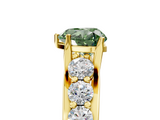 Yellow gold Fancy Green Heart  Cut Diamond Engagement Ring with Pavé Band and Four-Prong Setting_8
