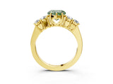 Yellow gold Fancy Green Heart  Cut Diamond Five-Stone Prong Set White Gold Ring_33