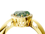 Yellow gold Fancy Green Heart  Cut Diamond Halo Engagement Ring with Split Shank and Four-Prong Setting_33