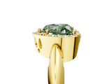 Yellow gold Fancy Green Heart  Cut Diamond Halo Engagement Ring with Split Shank and Four-Prong Setting_34