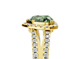 Yellow gold Fancy Green Heart Cut Diamond Halo Split Shank Engagement Ring_44