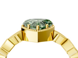 Yellow gold Fancy Green Heart  Cut Diamond Milgrain Marquise Band with Prong Setting_7