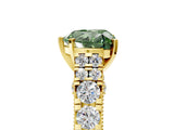 Yellow gold Fancy Green Heart  Cut Diamond Pavé Band Solitaire with Four-Prong Setting_20