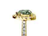 Yellow gold Fancy Green Heart Cut Diamond Pavé Halo Ring with Four-Prong Setting_22