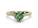 Yellow gold Fancy Green Heart Cut Diamond Pavé Solitaire Engagement Ring with Four-Prong Setting_20