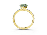 Yellow gold Fancy Green Heart Cut Diamond Pavé Solitaire Engagement Ring with Four-Prong Setting_23