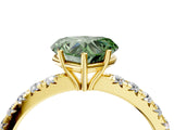 Yellow gold Fancy Green Heart Cut Diamond Pavé Solitaire Engagement Ring with Four-Prong Setting_24