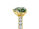 Yellow gold Fancy Green Heart Cut Diamond Pavé Solitaire Engagement Ring with Four-Prong Setting_25