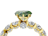 Yellow gold Fancy Green Heart Cut Diamond Side Stone Engagement Ring with Four-Prong Setting_28