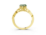 Yellow gold Fancy Green Heart Cut Diamond Solitaire Celtic Knot Ring with Four-Prong Setting_20