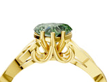 Yellow gold Fancy Green Heart Cut Diamond Solitaire Celtic Knot Ring with Four-Prong Setting_21