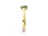 Yellow gold Fancy Green Heart Cut Diamond Solitaire Engagement Ring with Cathedral Setting and Four-Prong Mount_19