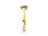 Yellow gold Fancy Green Heart Cut Diamond Solitaire Engagement Ring with Cathedral Setting and Four-Prong Mount_26