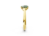 Yellow gold Fancy Green Heart Cut Diamond Solitaire Engagement Ring with Cathedral Setting and Four-Prong Mount_74