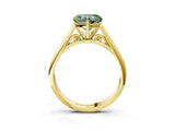 Yellow gold Fancy Green Heart Cut Diamond Solitaire Engagement Ring with Cathedral Setting and Four-Prong Mount_75