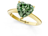 Yellow gold Fancy Green Heart Cut Diamond Solitaire Engagement Ring with Classic Band and Four-Prong Setting_25