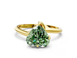 Yellow gold Fancy Green Heart Cut Diamond Solitaire Engagement Ring with Four-Prong Setting and Classic Band_20