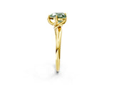 Yellow gold Fancy Green Heart Cut Diamond Solitaire Engagement Ring with Four-Prong Setting and Classic Band_22