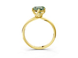 Yellow gold Fancy Green Heart Cut Diamond Solitaire Engagement Ring with Four-Prong Setting and Classic Band_23