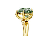 Yellow gold Fancy Green Heart Cut Diamond Solitaire Engagement Ring with Four-Prong Setting and Classic Band_25