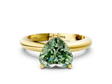 Yellow gold Fancy Green Heart Cut Diamond Solitaire Engagement Ring with Round Band and Four-Prong Setting_89