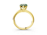 Yellow gold Fancy Green Heart Cut Diamond Solitaire Engagement Ring with Round Band and Four-Prong Setting_92